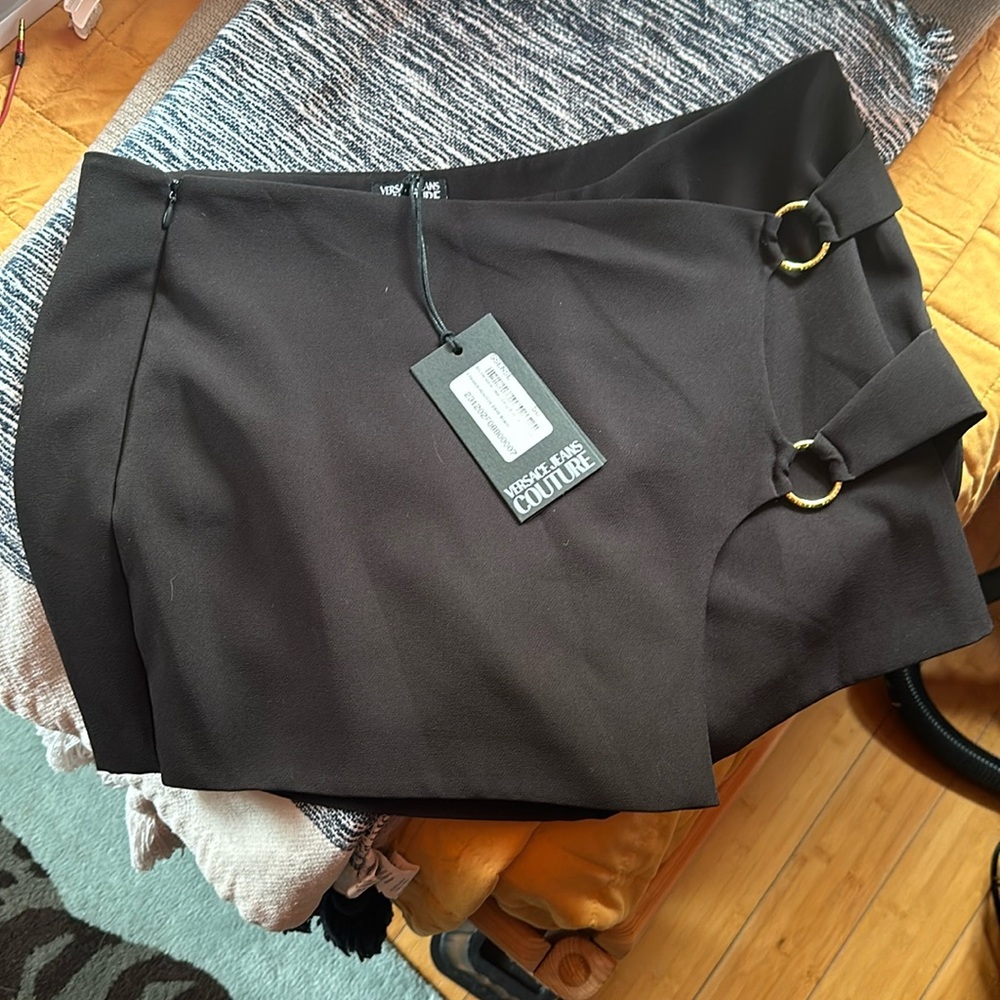Versace Jeans Couture Black O-Ring Skort